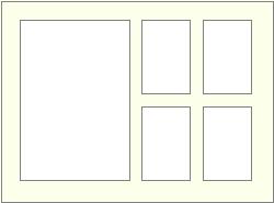 1 lrg rect plus 4 small rect hangs horizontal