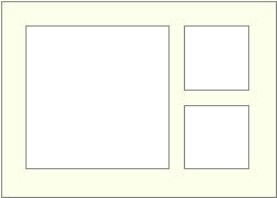 3 apertures - 1 large square 2 small square