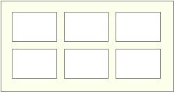 6 landscape apertures over 2 row hangs horizontal