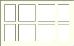 8 aperture 2 rows of mixed sizes landscape shape