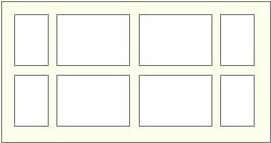 8 aperture with 4 portrait and 4 landscape hangs horizontal