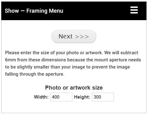 Enter your artwork size exactly