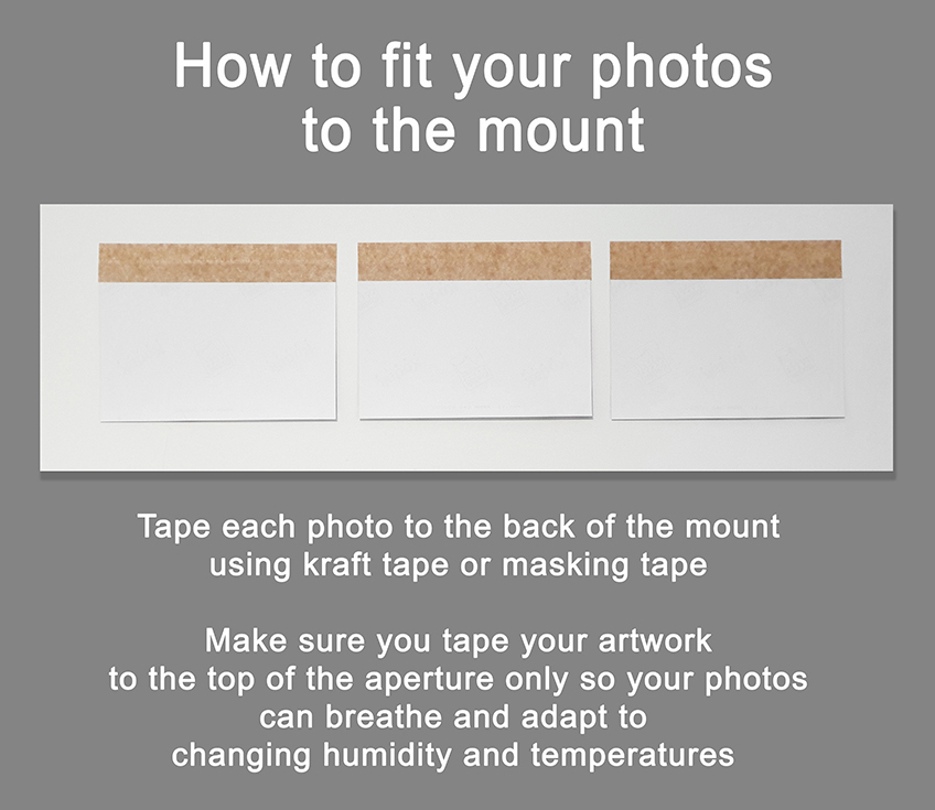 How to fit photos to a picture mount