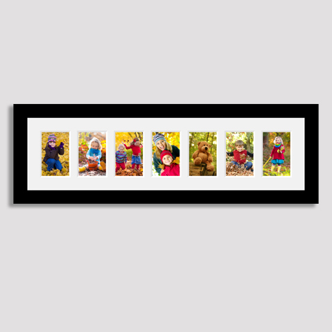 Multi aperture photo frame for 7 photos