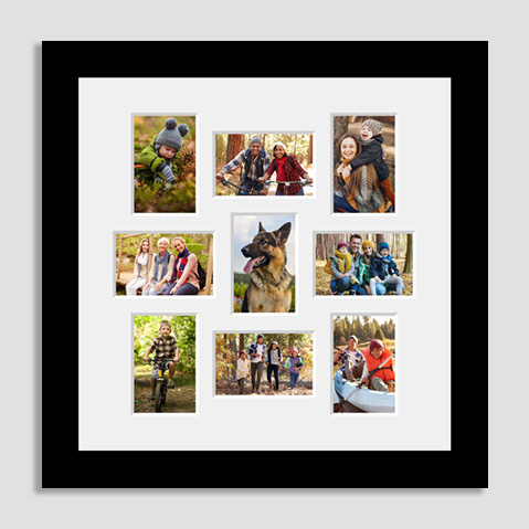 Multi aperture photo frame for 9 photos