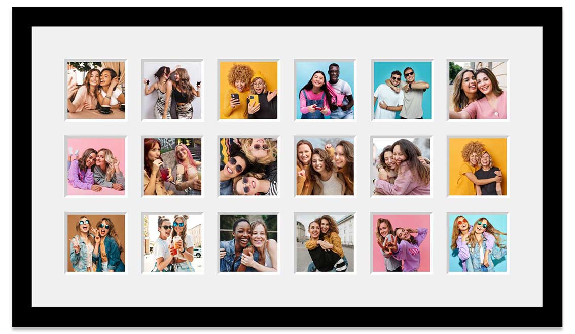 Multi photo frame for 18 photos