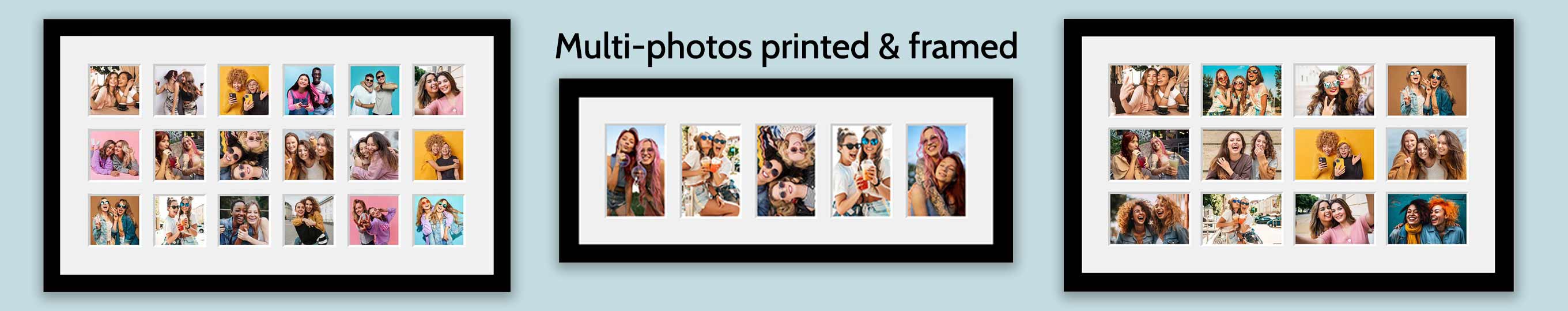 Multi photos printed and framed
